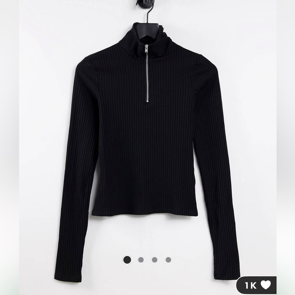 Half zip ribbed top
